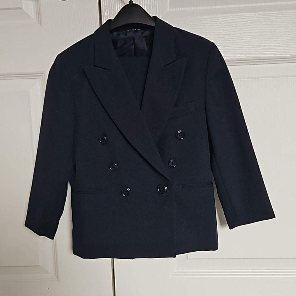 Riserva Italian Kids Boy's 2-Piece Double Breasted Suite Size 5 Navy Blue